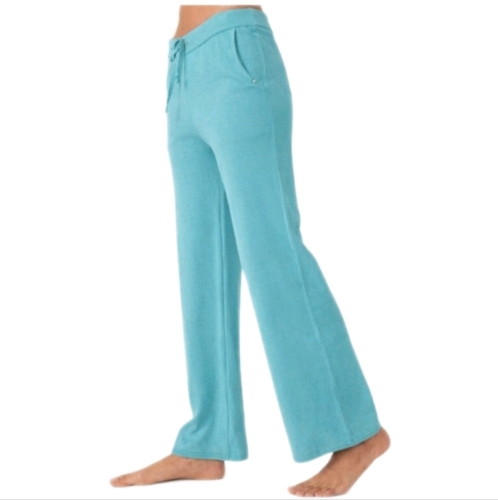 One Grey Day Bianca Cropped knit Pant Aqua blue size Large